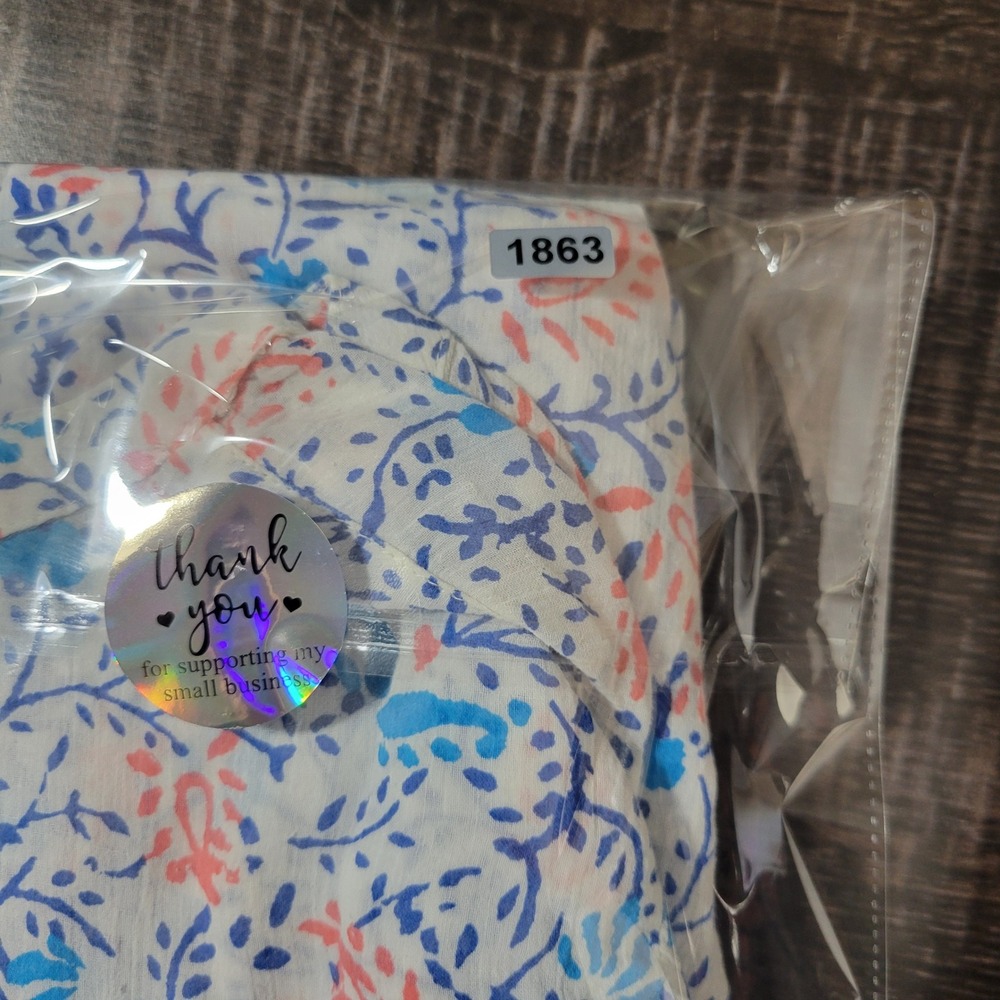 Old Navy‎ Womens Small White Pink Blue Floral Print Long Sleeve Top Vibes - Picture 10 of 10